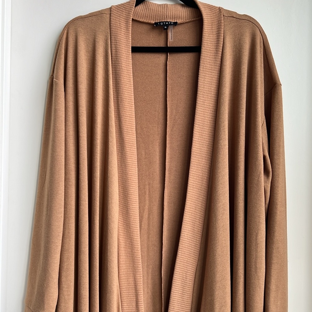 1.STATE Long Sleeve Drape Front Maxi Cardigan - Picture 8 of 12